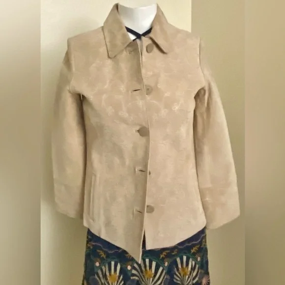 Elegant Beige Women's genuine suede Jacket . Looks like new! - Picture 1 of 4